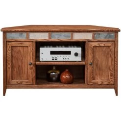 Evanston Antique Oak 50 Inch Corner Console