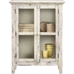 Rustic Shores Antique White 2 Door Cabinet