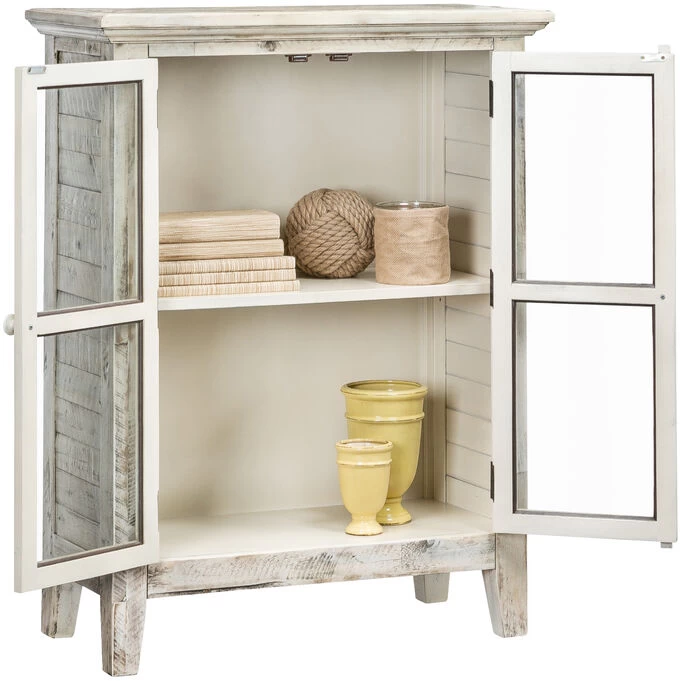 Rustic Shores Antique White 2 Door Cabinet 4 Rustic Shores Antique White 2 Door Cabinet - Image 2