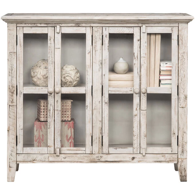 Rustic Shores Antique White 4 Door Cabinet 3 Rustic Shores Antique White 4 Door Cabinet