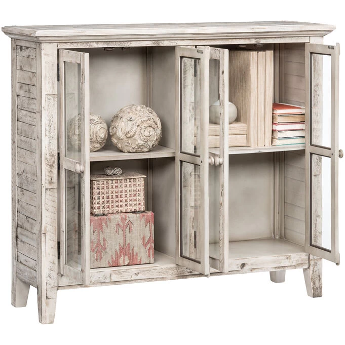 Rustic Shores Antique White 4 Door Cabinet 4 Rustic Shores Antique White 4 Door Cabinet - Image 2