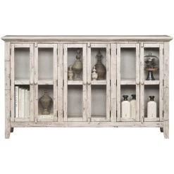 Rustic Shores Antique White 6 Door Cabinet
