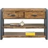 Loftworks Distressed Brown 2 Drawer Console Table -furniture 1694235
