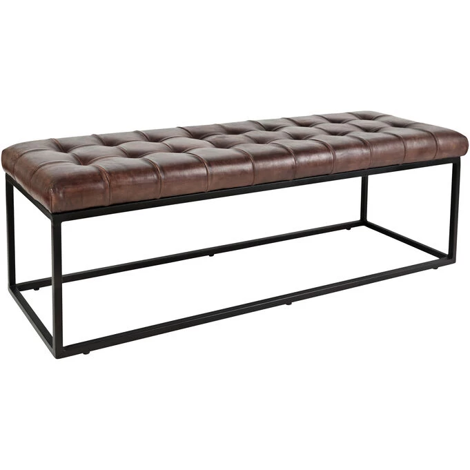 Strathmore Dark Sienna Leather Bench 4 Strathmore Dark Sienna Leather Bench - Image 2