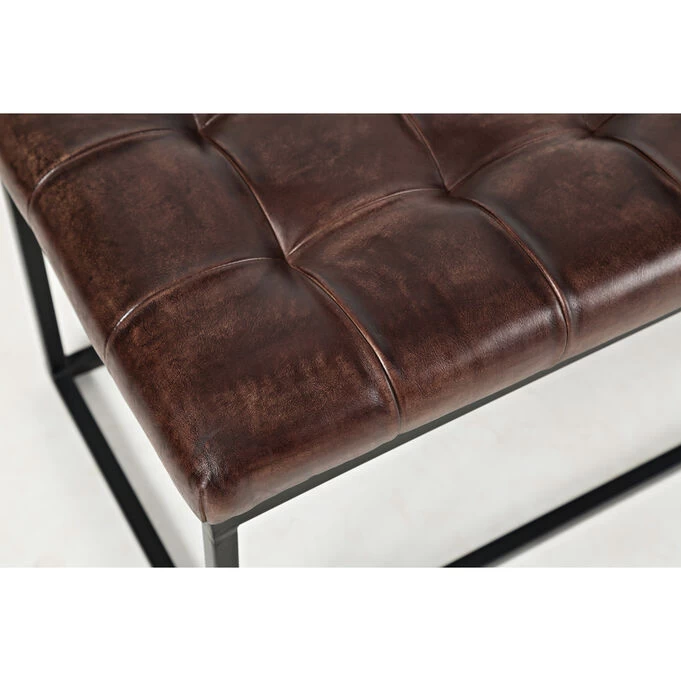 Strathmore Dark Sienna Leather Bench 5 Strathmore Dark Sienna Leather Bench - Image 3