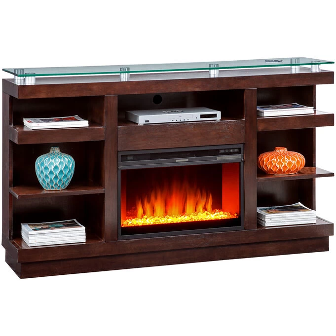 Novella Chocolate Fireplace Console 4 Novella Chocolate Fireplace Console - Image 2