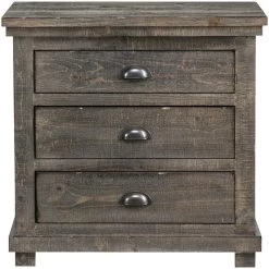 Willow Distressed Gray Nightstand