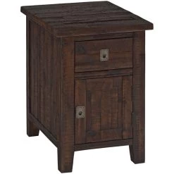 Kona Grove Distressed Mocha Storage Chairside Table
