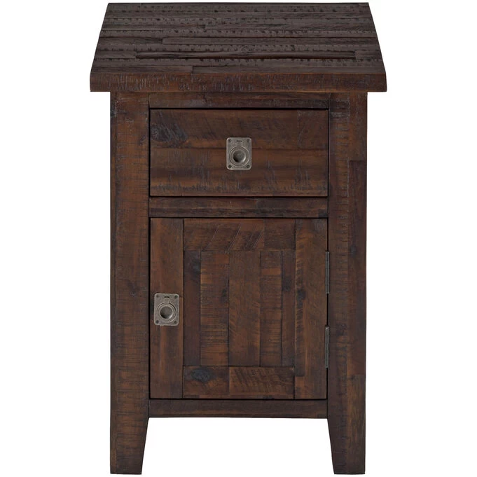Kona Grove Distressed Mocha Storage Chairside Table 4 Kona Grove Distressed Mocha Storage Chairside Table - Image 2