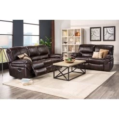 Valdez Brown Reclining Sofa -furniture 9335353 MAWA LF7 RM