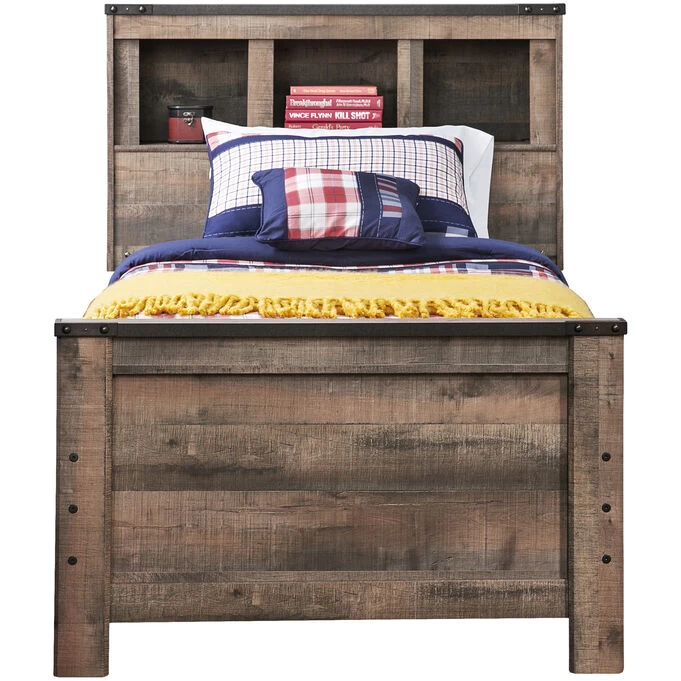 Trinell Rustic Plank Twin Bookcase Bed 4 Trinell Rustic Plank Twin Bookcase Bed - Image 2
