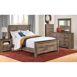 Trinell Rustic Plank Queen Panel Bed -furniture PASH447 ASHL LF1 RM