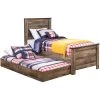 Trinell Rustic Plank Twin Panel Bed With Twin Trundle -furniture PASH448 ASHL PRI OL
