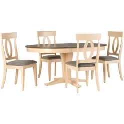 Kirkland White 5 Piece Slat Back Dining Set