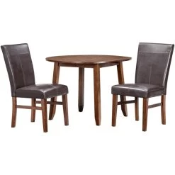 Kona Raisin 3 Piece Parson Drop Leaf Dining Set