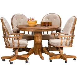 Jefferson Chestnut 5 Piece Laminate Drop Leaf Set