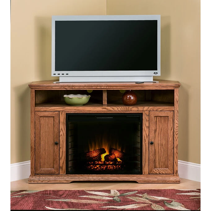 Chambers Golden Oak 56 Inch Corner Fireplace Console 4 Chambers Golden Oak 56 Inch Corner Fireplace Console - Image 2