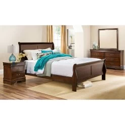 Yorkshire Brown Cherry Queen Bed -furniture PTOP780 TOPL LF1 RM