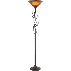 Pinecone Brown Torchiere Floor Lamp