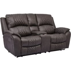 Starling Graphite Power Plus Reclining Console Loveseat