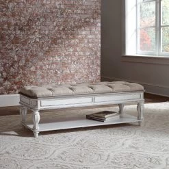 Magnolia Manor Antique White Bed Bench 9 Magnolia Manor Antique White Bed Bench -furniture QK1013393 LIBF LF1 RM