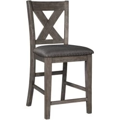 Caitbrook Gray X Back Counter Stool