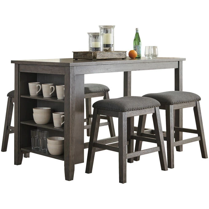 Caitbrook Gray 5 Piece Backless Counter Dining Set 3 Caitbrook Gray 5 Piece Backless Counter Dining Set