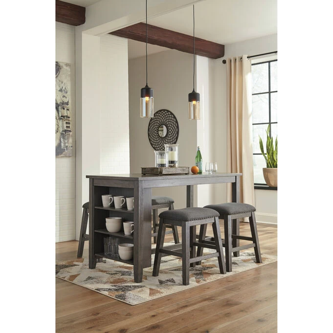 Caitbrook Gray 5 Piece Backless Counter Dining Set 4 Caitbrook Gray 5 Piece Backless Counter Dining Set - Image 2