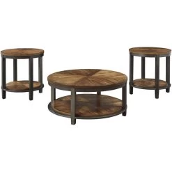 Roybeck Brown Set Of 3 Tables