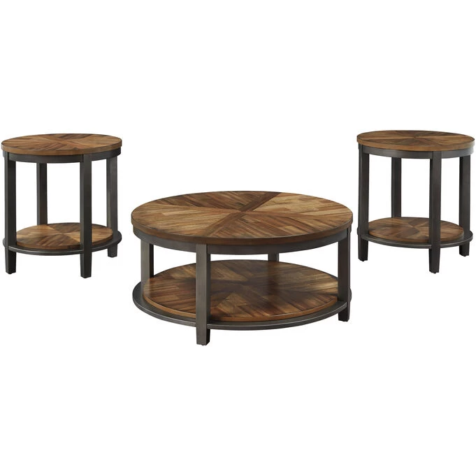 Roybeck Brown Set Of 3 Tables 3 Roybeck Brown Set Of 3 Tables