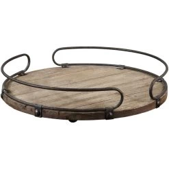 Acela Driftwood Round Wine Tray