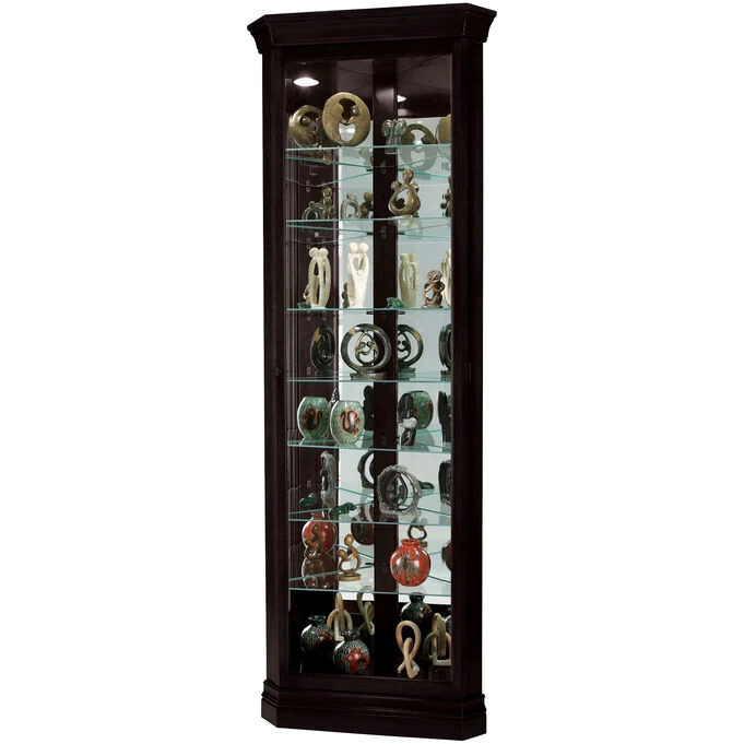 Duane Black Satin Corner Curio 3 Duane Black Satin Corner Curio