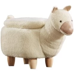Zoo White Llama Ottoman