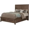 Patches Gray Brown Queen Panel Storage Bed