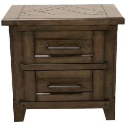 Patches Gray Brown Nightstand