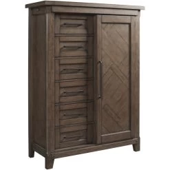 Patches Gray Brown Door Chest