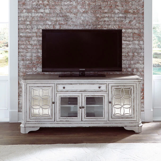 Magnolia Manor Antique White TV Console 4 Magnolia Manor Antique White TV Console - Image 2