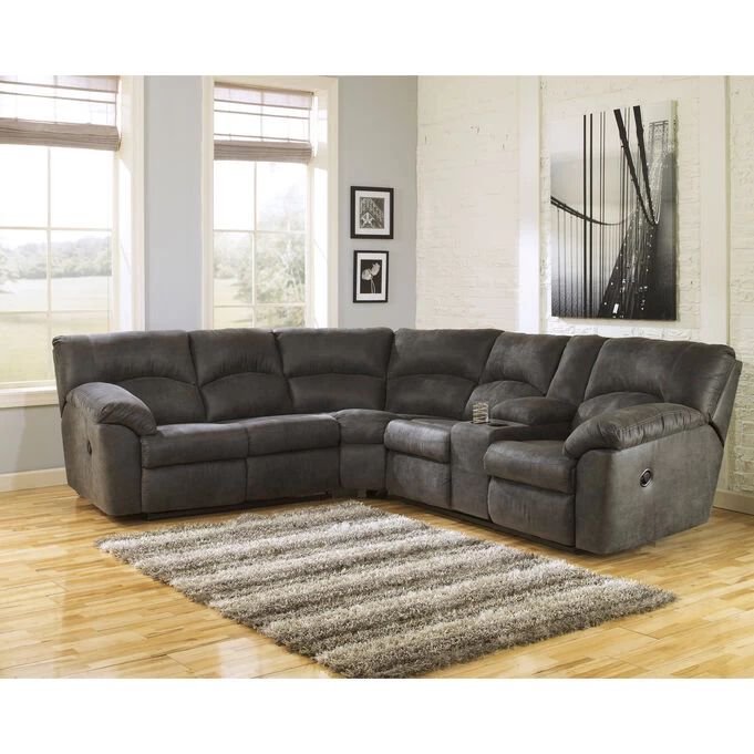 Grover Gray 2 Piece Reclining Sectional 4 Grover Gray 2 Piece Reclining Sectional - Image 2