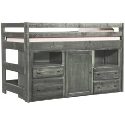 Bayview Driftwood Loft Bed With Super Dresser