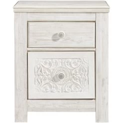Paxberry Whitewash 2 Drawer Nightstand