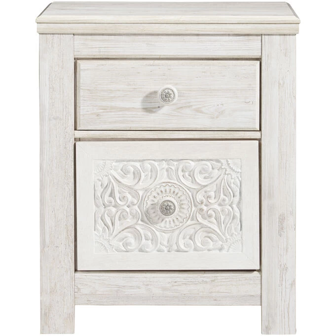 Paxberry Whitewash 2 Drawer Nightstand 3 Paxberry Whitewash 2 Drawer Nightstand