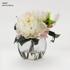 Silk Greenery Cream Peonies