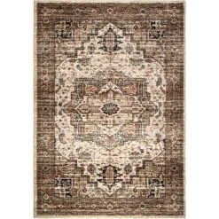 Aria Heriz Medallion Beige 5x8 Rug