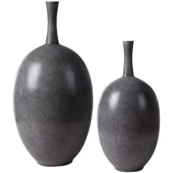 Riordan Set Of 2 Gray Vases