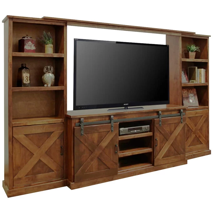 Farmhouse Aged Whiskey 4 Piece Wall Unit 3 Farmhouse Aged Whiskey 4 Piece Wall Unit