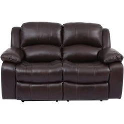 Ender Brown Leather Power+ Reclining Loveseat