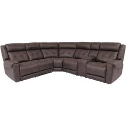 Vena Dark Brown 6 Piece Power+ Reclining Sectional