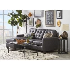 Venaldi Gunmetal Sofa Chaise -furniture QK1024936 ASHL SH LF1 RM