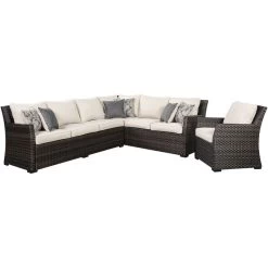 Easy Isle Dark Brown 3 Piece Sectional