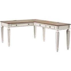 Realyn White 2 Piece Desk